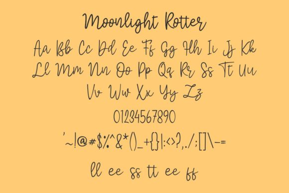 Moonlight Rotter Font PNG with transparent background - Preview 3