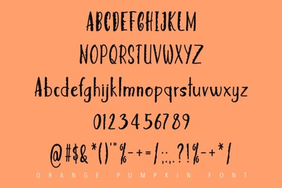 Orange Pumpkin Font PNG with transparent background - Preview 2