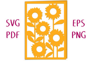 Sunflower Garden Card SVG Cut File Graphic by Nic Squirrell · Creative ...