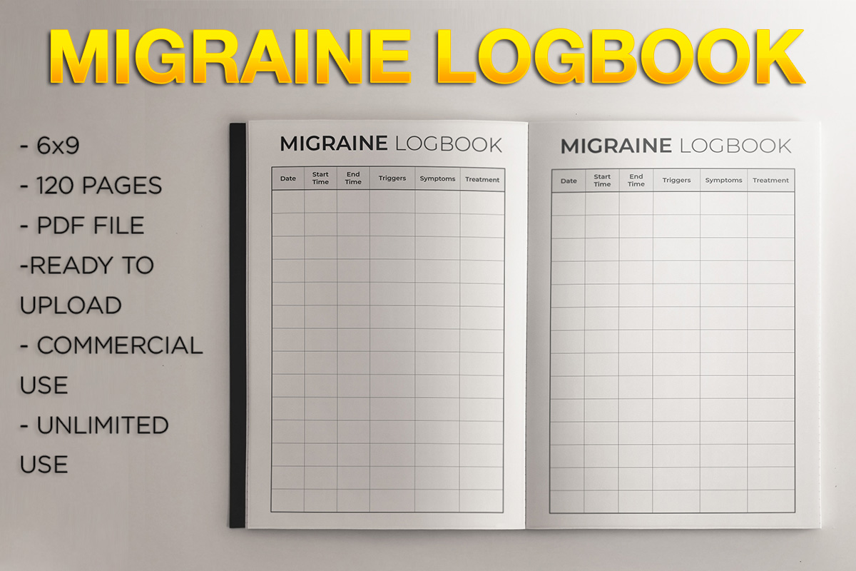 Migraine Logbook L KDP Template Graphic by KDP Product · Creative Fabrica