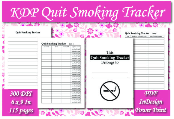 tobacco tracker Cigarette Counter and Quit Smoking Tracker: A 6x9