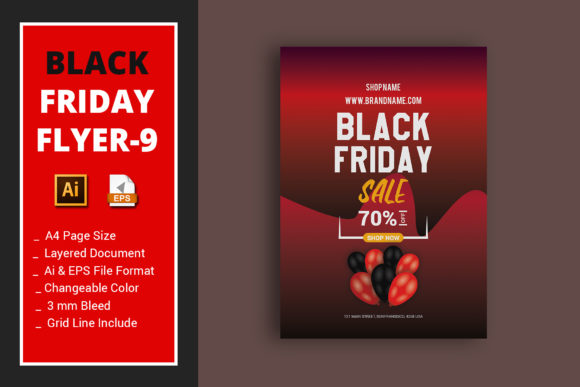 Black Friday Flyer-9 Grafik Druck-Vorlagen Von alimran24