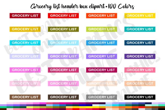 Grocery Shopping List Header Box Clipart