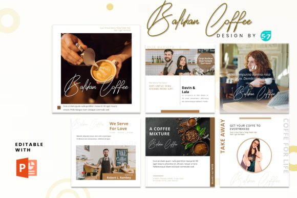 Preview of Instagram Feed Template - Balikan Coffee coffee shop social media template