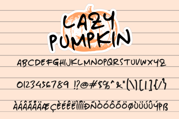 Lazy Pumpkin Font PNG with transparent background - Preview 1