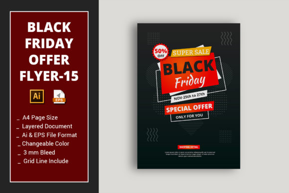 Black Friday Offer Flyer-15 Grafik Druck-Vorlagen Von alimran24