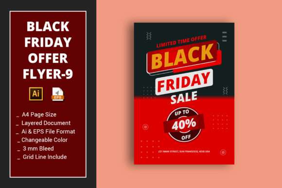 Black Friday Offer Flyer-9 Grafik Druck-Vorlagen Von alimran24