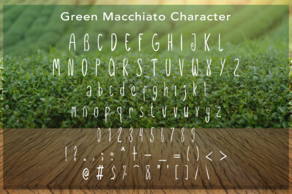 Green Macchiato Font PNG with transparent background - Preview 4