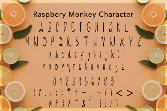 Raspberry Monkey Font PNG with transparent background - Preview 4