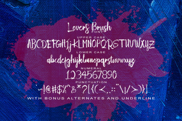 Lovers Brush Font PNG with transparent background - Preview 6