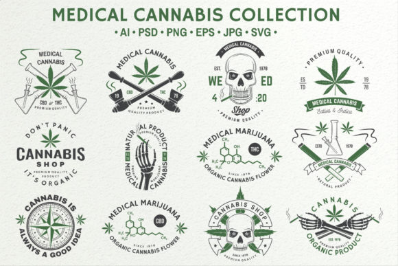 Medical Cannabis Collection Grafik Logos Von serdiuk.igor