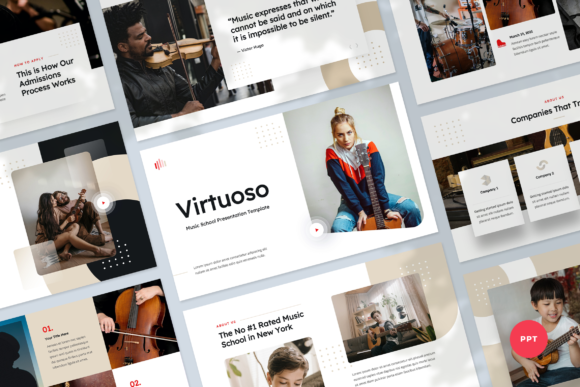 Preview of Music School PowerPoint Template education presentation template