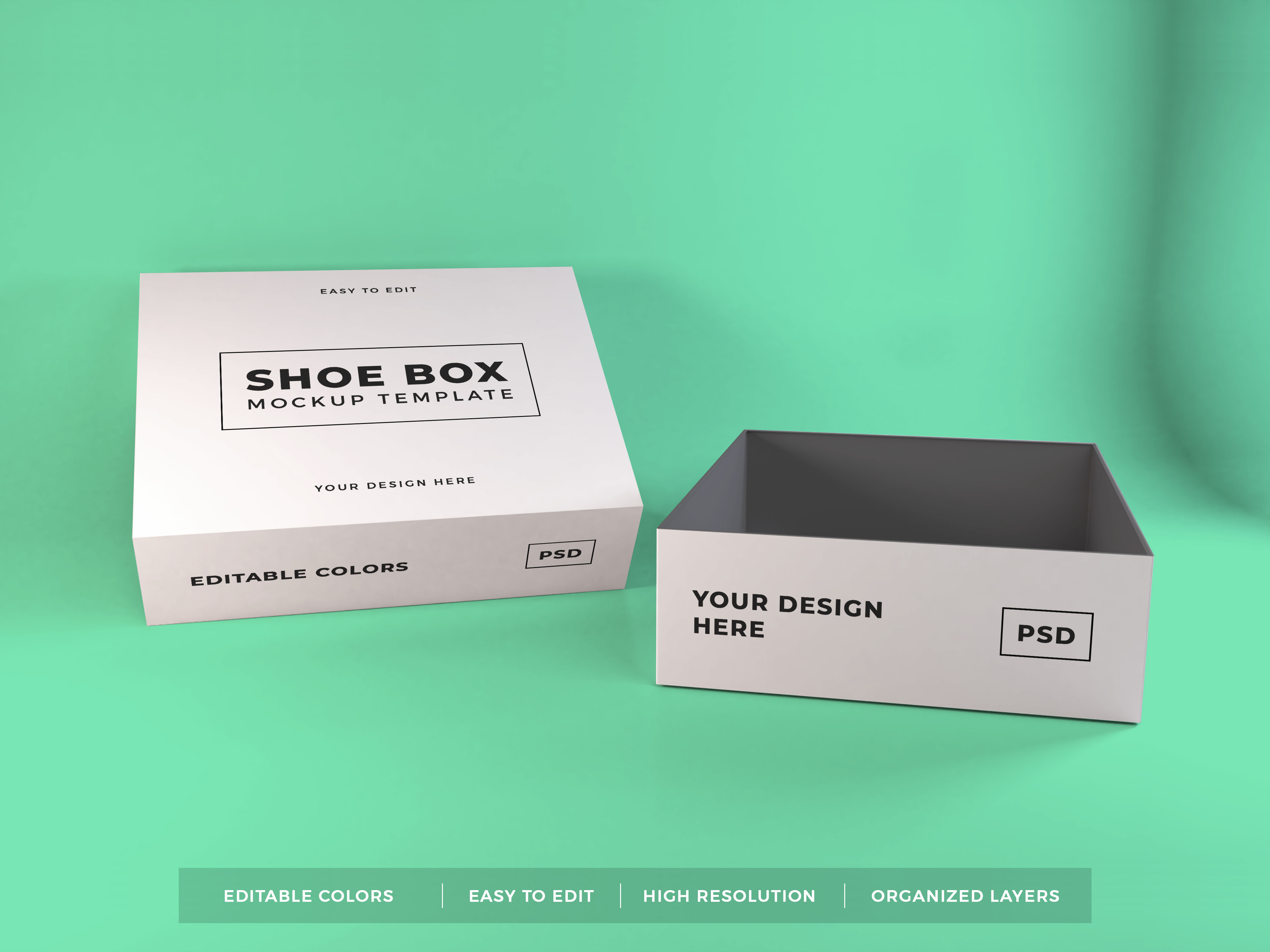Realistic Shoe Box Packaging Mockup Graphic by dendysign · Creative Fabrica