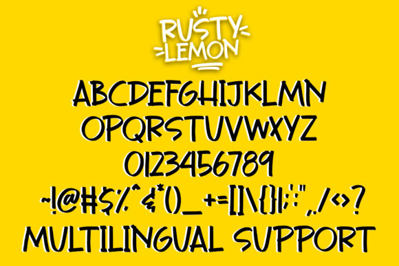 Rusty Lemon Font PNG with transparent background - Preview 5