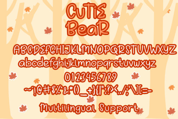Cutie Bear Font PNG with transparent background - Preview 5