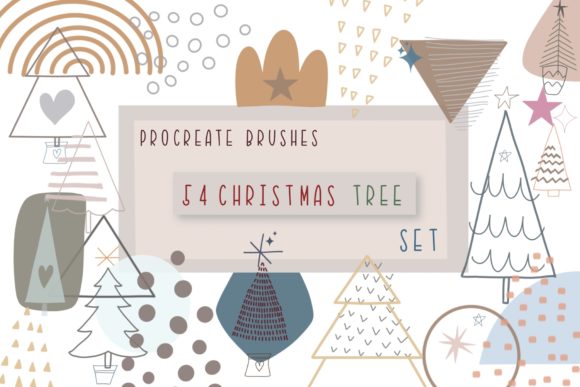 Procreate Brushes 54 Christmas Tree Set