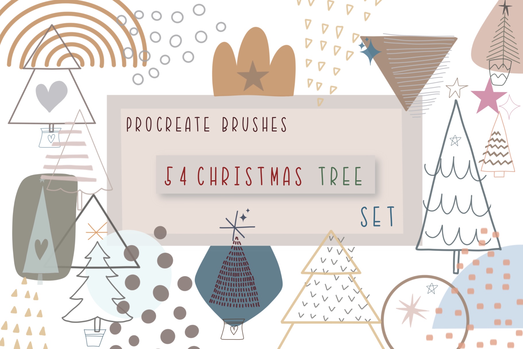 Procreate Brushes 54 Christmas Tree Set