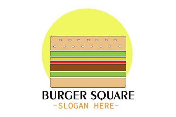 Burger Square Logo Template Design Graphic Logos By abelpratama