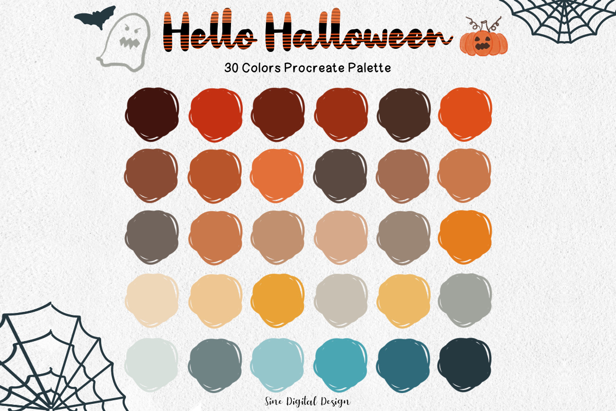 Hello Halloween Procreate Color Palette Graphic by SineDigitalDesigns ...