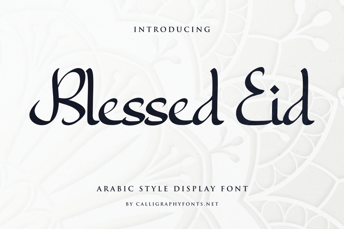 Blessed Eid preview, luxurious Arabic-styled calligraphy font
