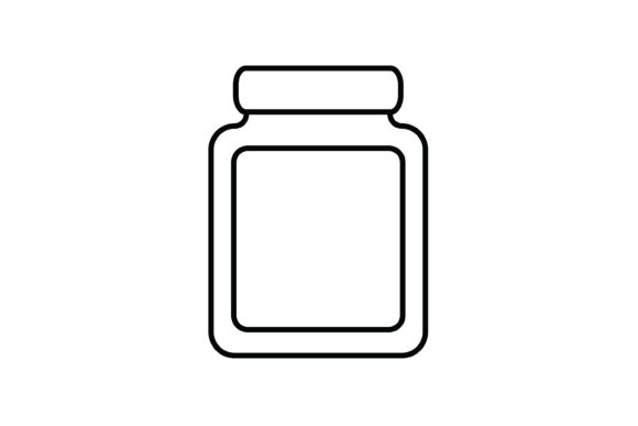 Empty Jar Line Art Style Kitchen Icon