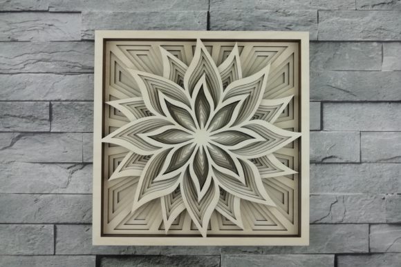 Layered Mandala, Cut File, 3D Flower Laser Cutting By vectormarket