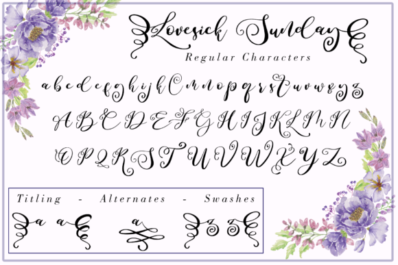Lovesick Sunday Font PNG with transparent background - Preview 3