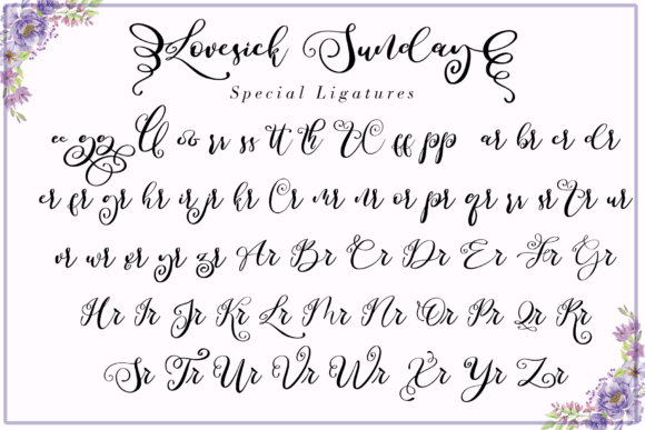 Lovesick Sunday Font PNG with transparent background - Preview 6