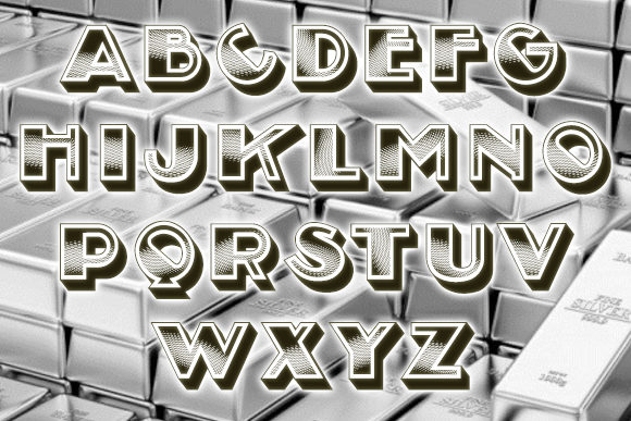 Silver Font PNG with transparent background - Preview 1