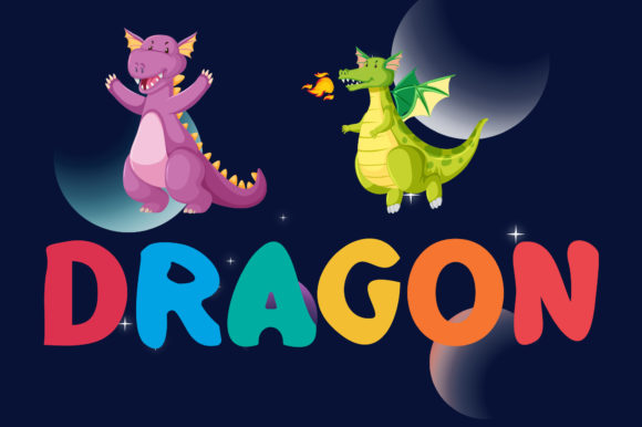 Little Dragon Font PNG with transparent background - Preview 3