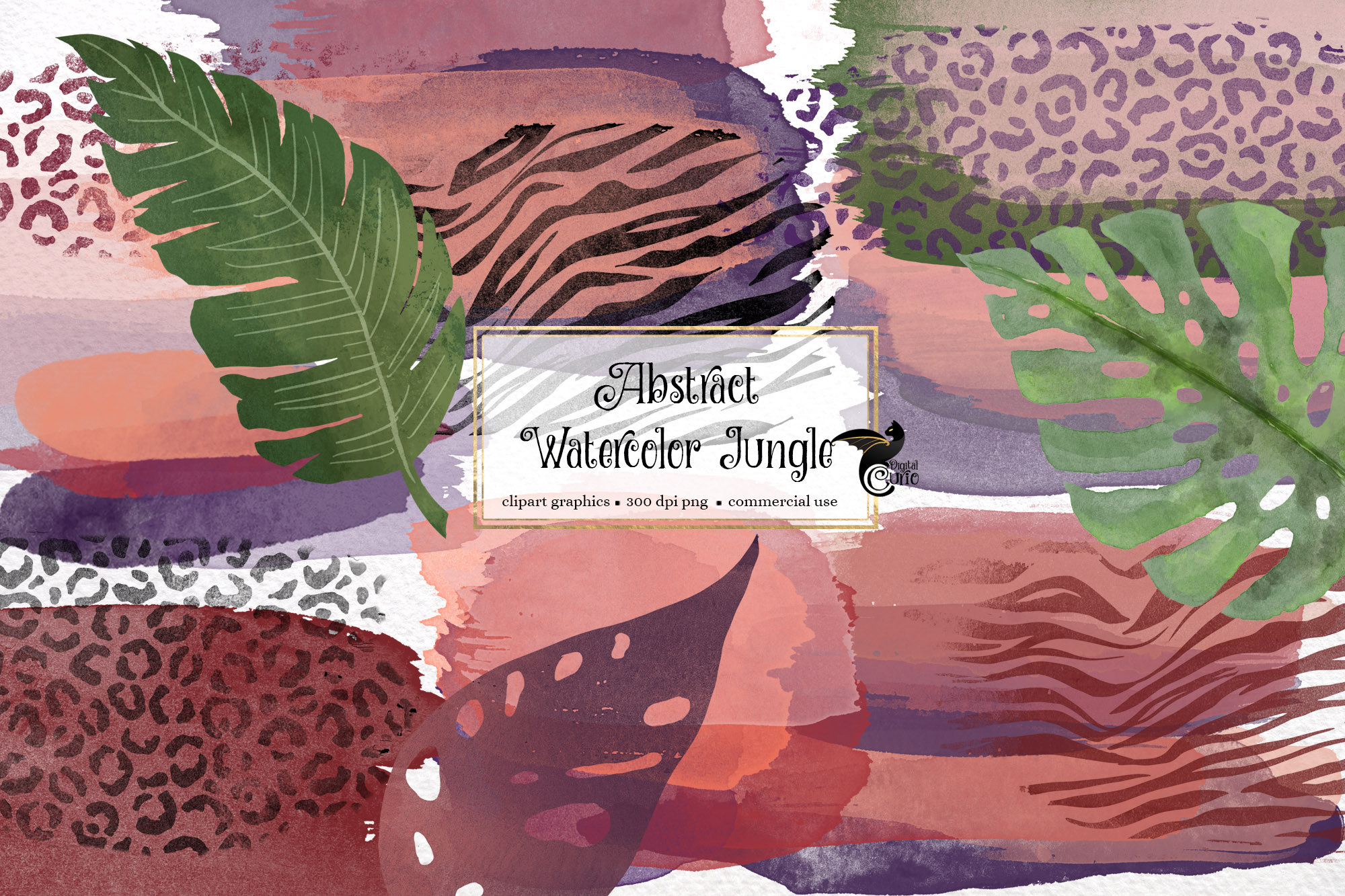 Abstract Watercolor Jungle Graphic by Digital Curio · Creative Fabrica