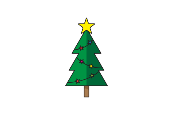 Christmas Tree Icon with Star