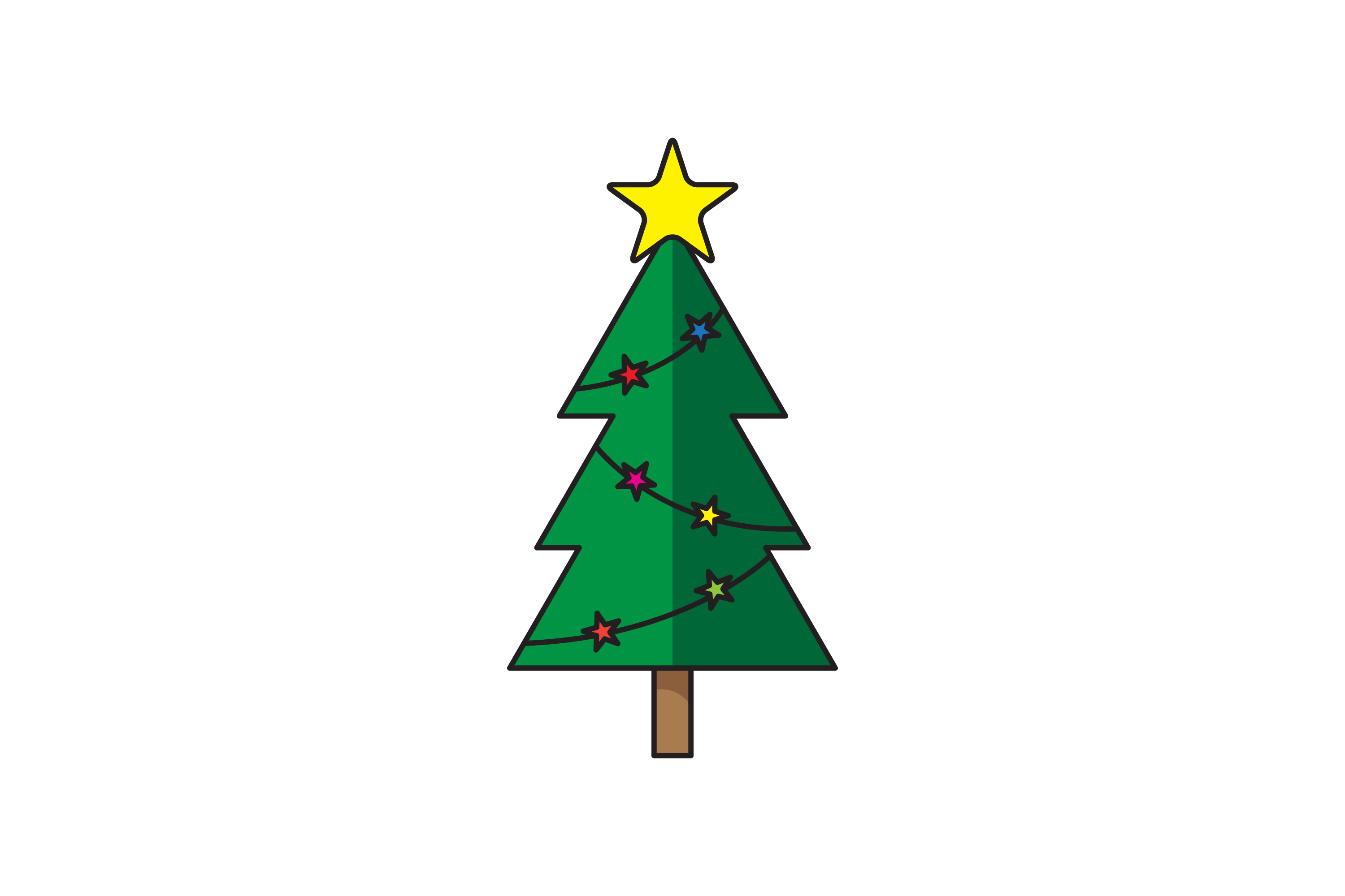 Christmas Tree Icon with Star