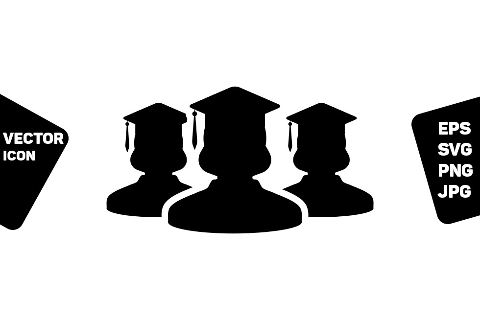 Degree Icon Vector Female Group Students Graphic by TukTuk Design ...