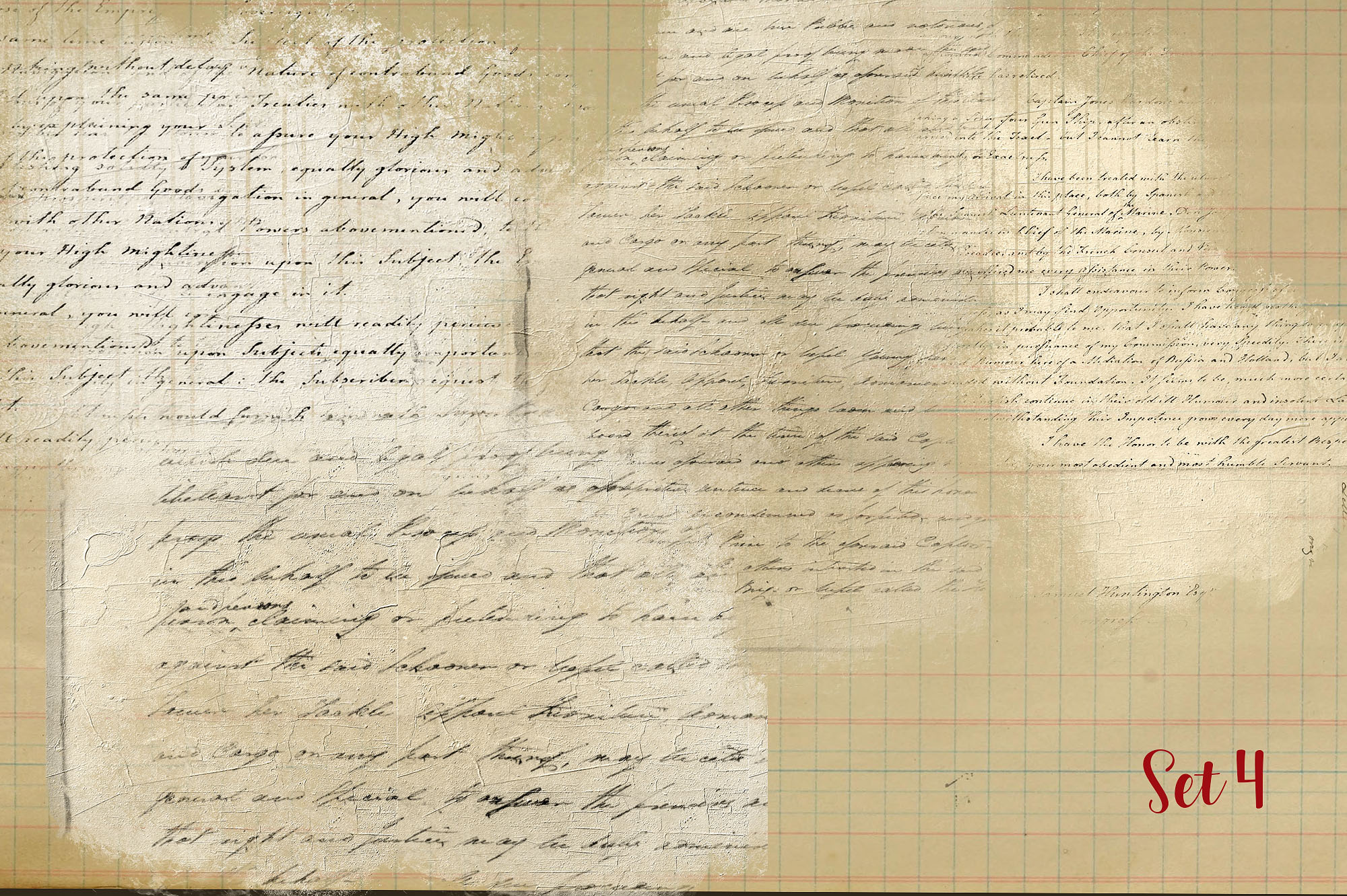 Vintage Script Overlay / Blender Set 4 Graphic by LilBitDistressed ...