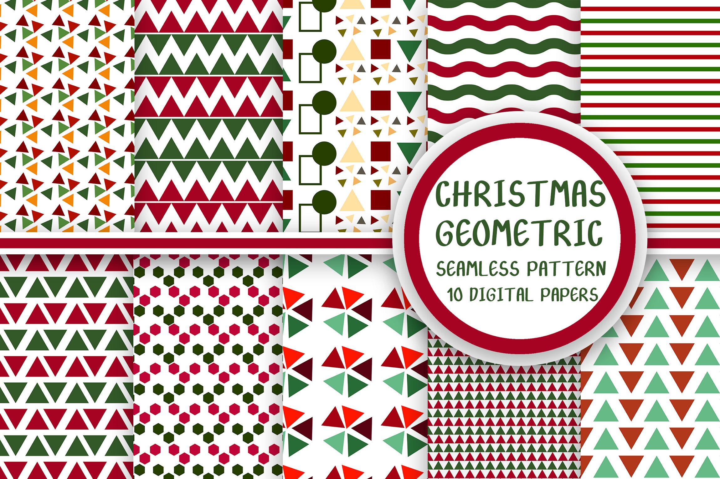 Christmas Geometric Seamless Pattern Graphic by PearlyDaisy · Creative ...