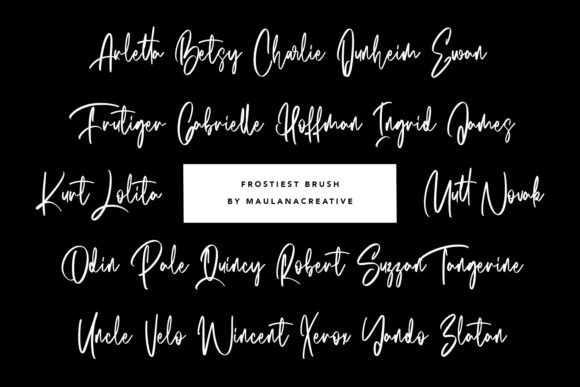 Frostiest Brush Font PNG with transparent background - Preview 3
