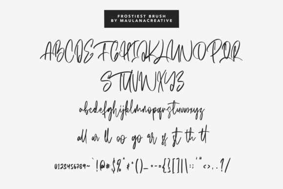 Frostiest Brush Font PNG with transparent background - Preview 6