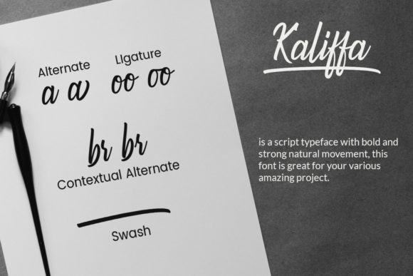 Kaliffa Font PNG with transparent background - Preview 1