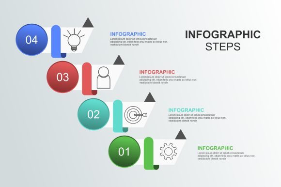 Isometric Infographics Steps Background
