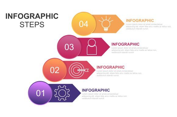 Isometric Infographics Steps Background