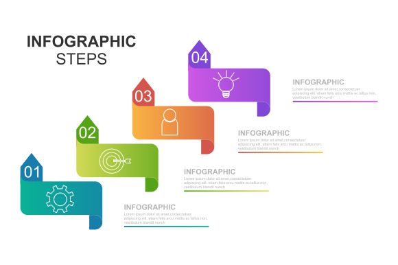 Isometric Infographics Steps Background