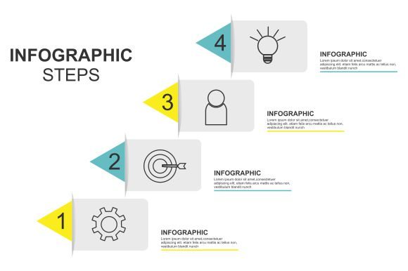 Isometric Infographics Steps Background