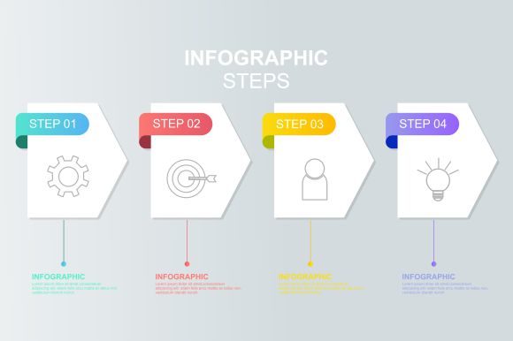 Isometric Infographics Steps Background