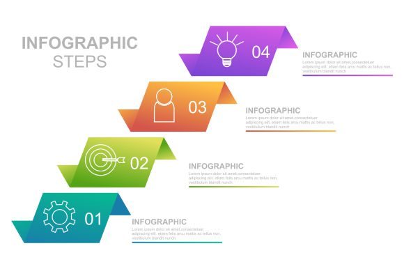Isometric Infographics Steps Background