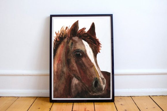 Watercolor Clip Art & Print - Horse Graphic Illustrations By tatibordiu