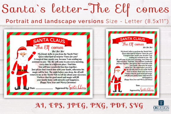 Christmas Santa Letter About Elf SVG.