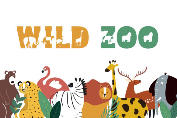 Jungle Zoo Font PNG with transparent background - Preview 1