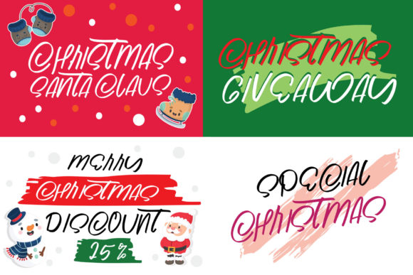 Christmas Santa Claus Font PNG with transparent background - Preview 4