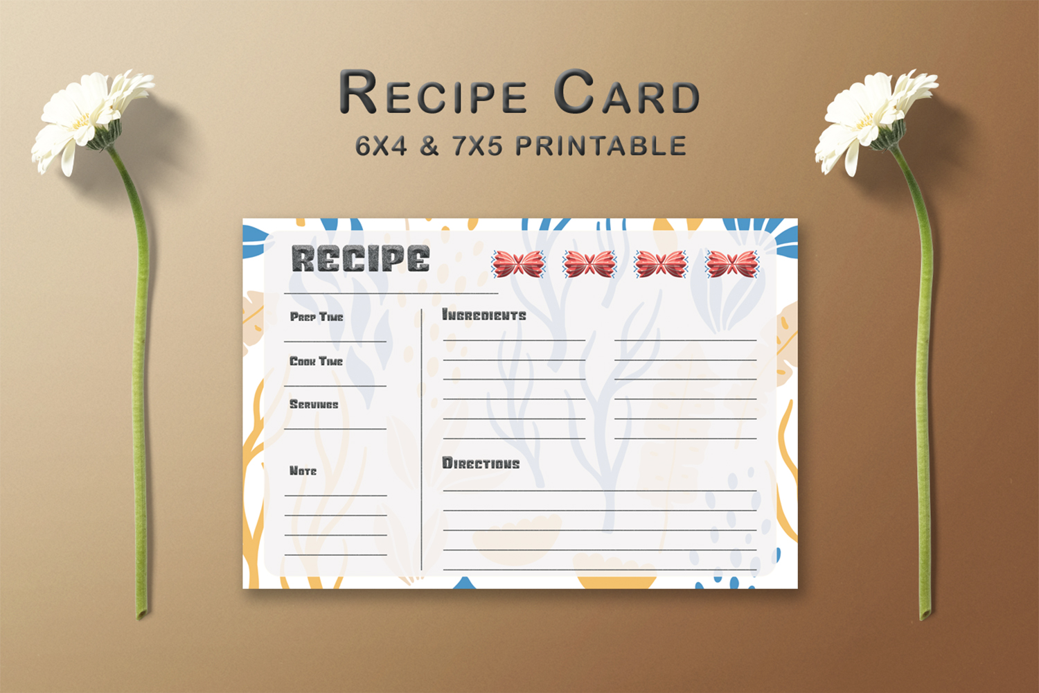 Decorative Pattern Recipe Card Template